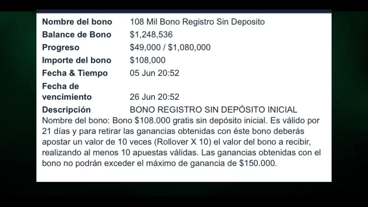 bono sin deposito